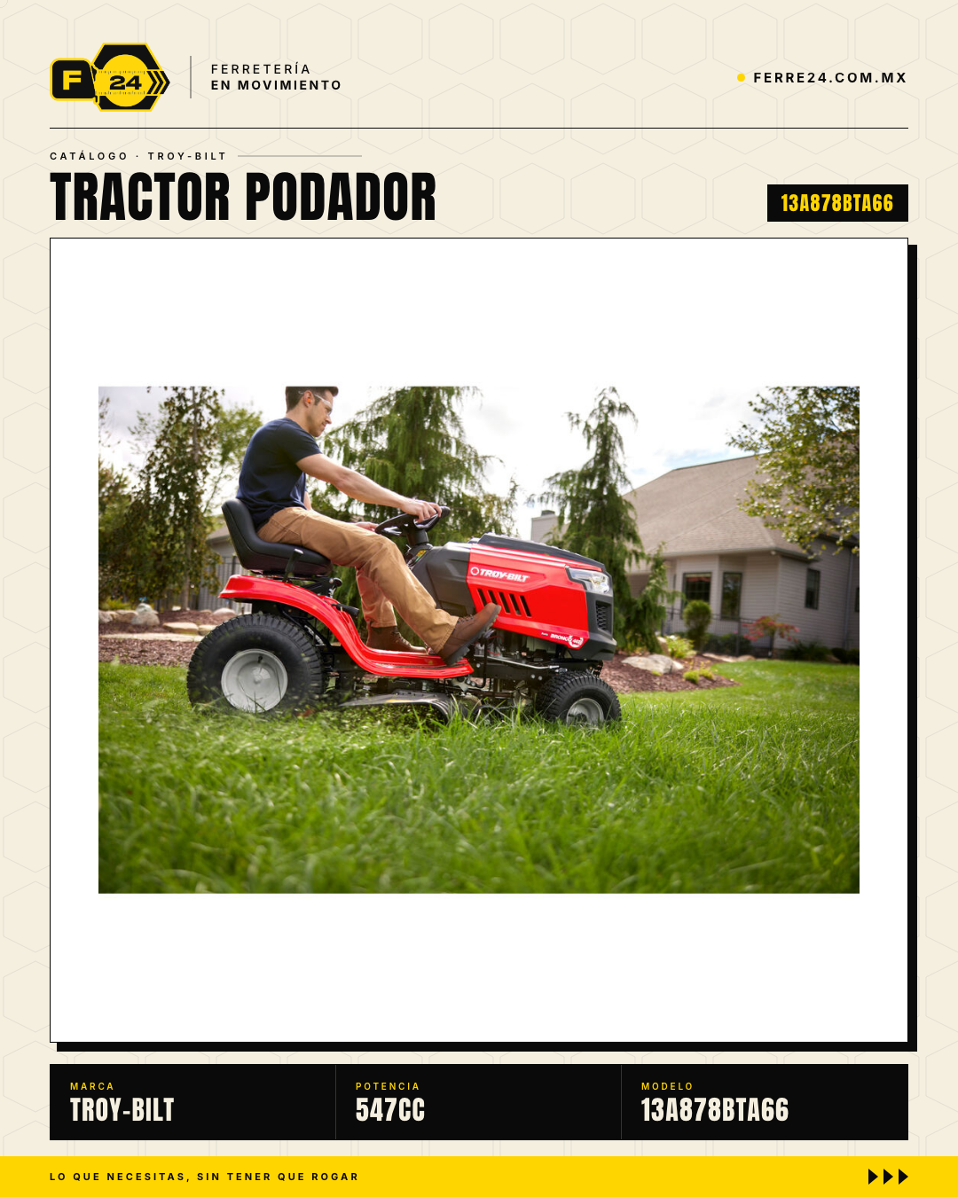 Tractor Podador Troy-Bilt Bronco 46 — Motor 547 cc, Corte 46 · life_001_fueling