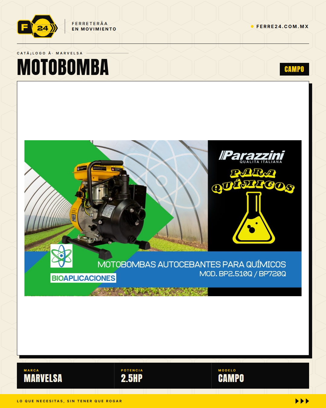BP2.510 en operación — demo riego agrícola