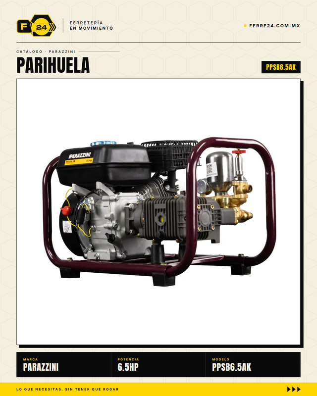 Parihuela Parazzini 6.5 hp — Kit Completo con Accesorios