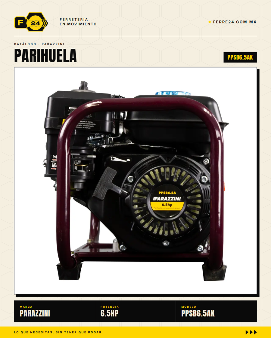 Parihuela Parazzini 6.5 hp — Kit Completo con Accesorios · marvelsa_img_05