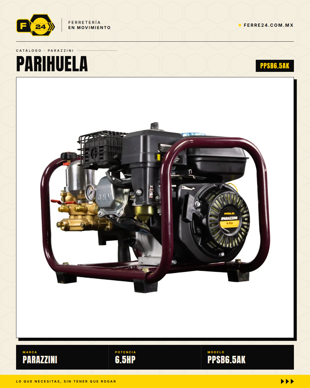 Parihuela Parazzini 6.5 hp — Kit Completo con Accesorios · marvelsa_img_07