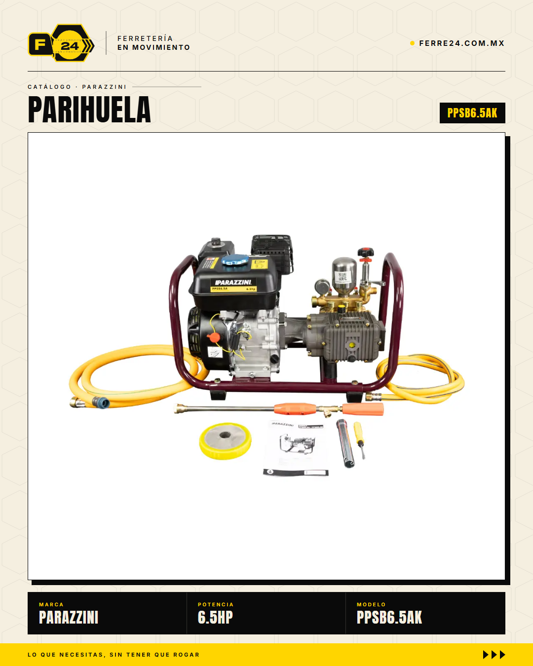Parihuela Parazzini 6.5 hp — Kit Completo con Accesorios · marvelsa_img_15