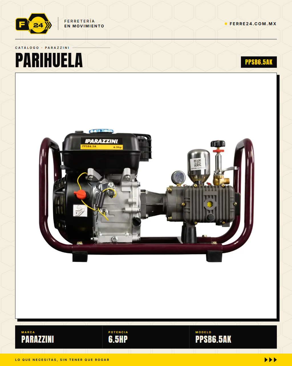 Parihuela Parazzini 6.5 hp — Kit Completo con Accesorios · marvelsa_img_17