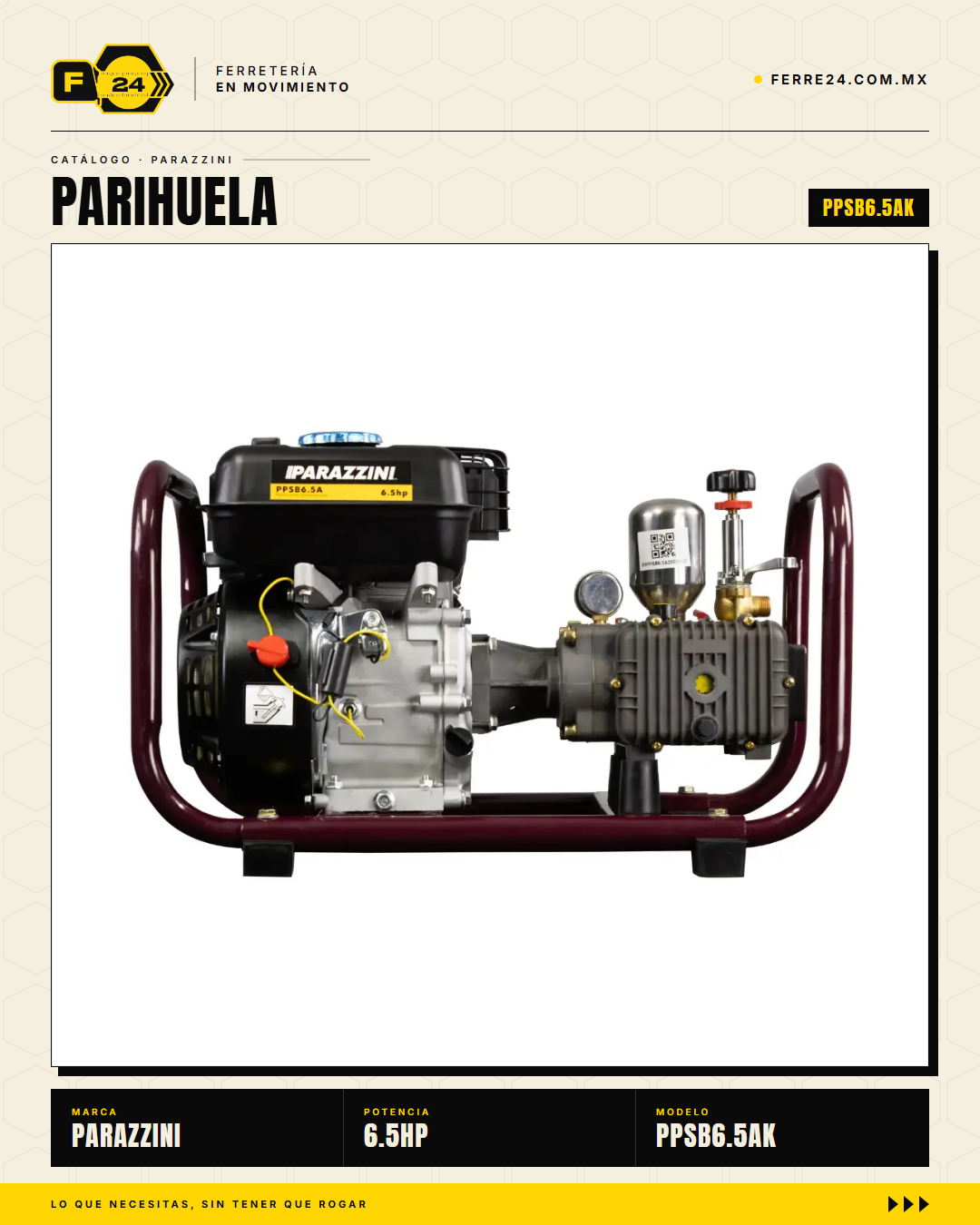 Parihuela Parazzini 6.5 hp — Kit Completo con Accesorios · marvelsa_img_17