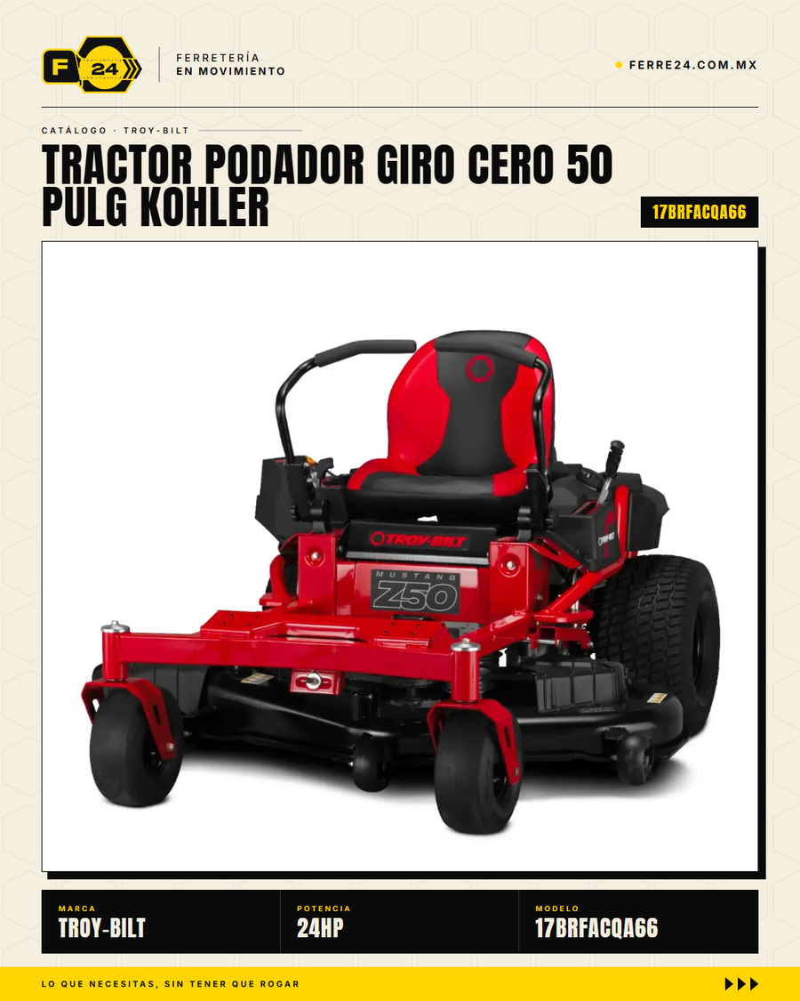 Tractor Podador Giro Cero 50" Kohler 24HP - Troy-Bilt Mustang Z50 · marvelsa_sec_001