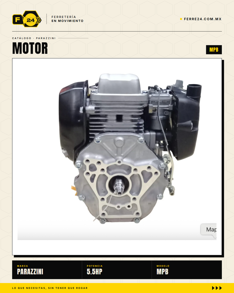 Motor 5.5 HP 4 Tiempos Parazzini MPB — Repuesto Original para Bailarina PBH160 y PBL · marvelsa_sec_01