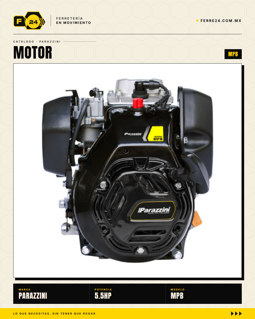 Motor 5.5 HP 4 Tiempos Parazzini MPB — Repuesto Original para Bailarina PBH160 y PBL · marvelsa_sec_03