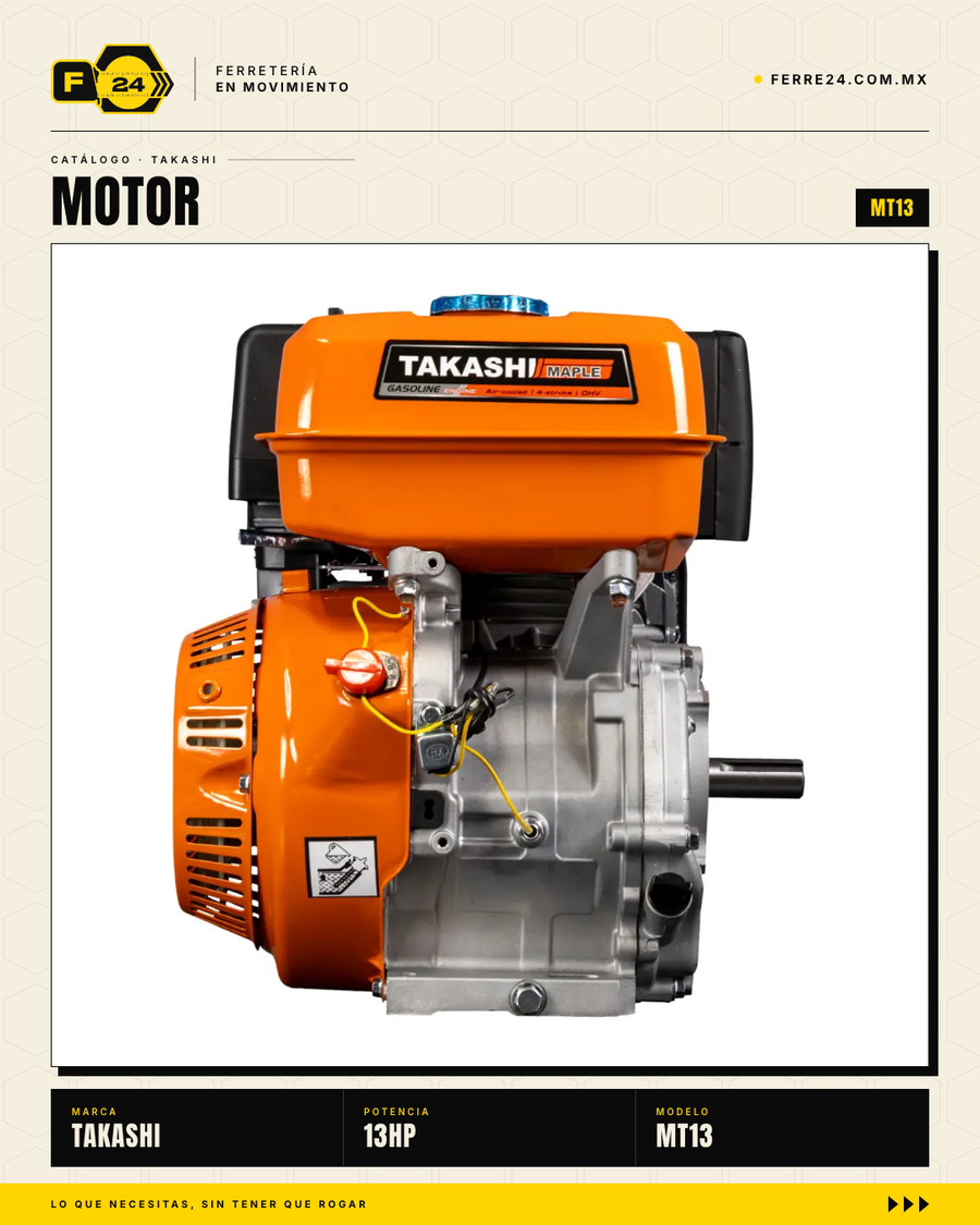 Motor a Gasolina 13 HP 4 Tiempos Takashi MT13 · sec_001