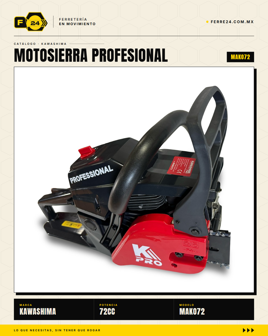 Kit 2 Motosierras Kawashima Pro MAKO72 — 72cc, Barra 24" · sec_001