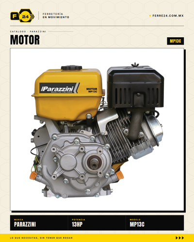 Motor Parazzini MP13C — 13 HP 4T con Caja Reductora Integrada
