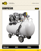 Compresor 80 L libre de aceite, doble conexión rápida. Aire limpio para pintura y neumática. Sin kit: tú usas tus accesorios. · sec_001