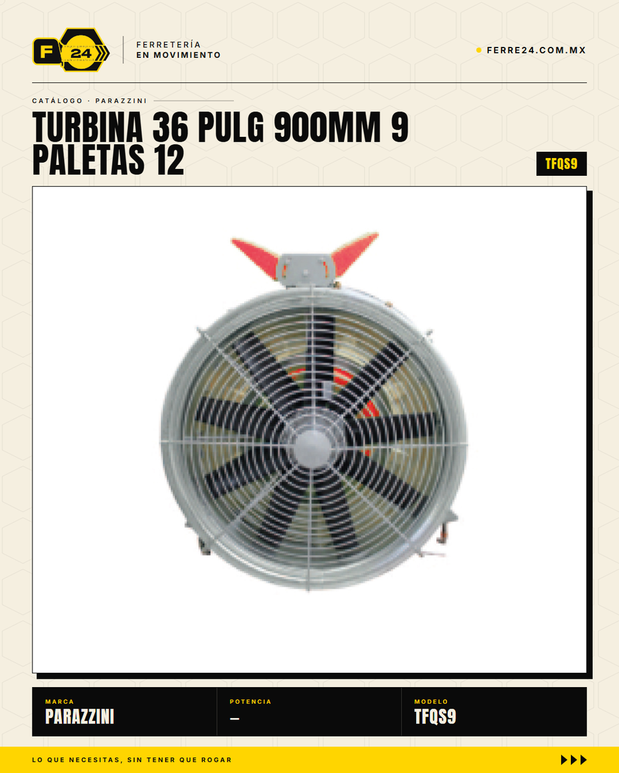 Turbina de Aspersión 36" Parazzini — Acero Inoxidable · sec_001