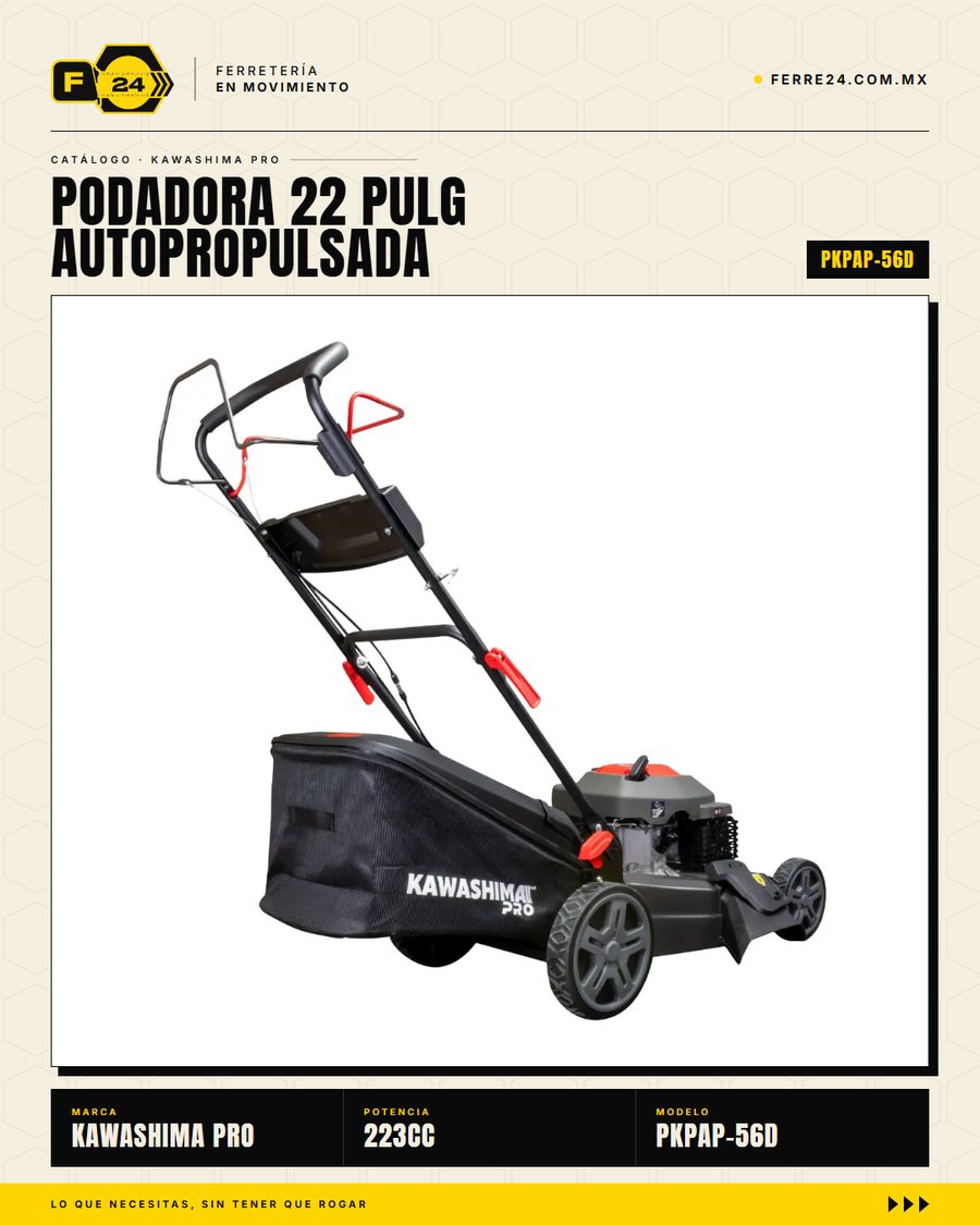 Podadora Autopropulsada 22" 223cc 3 en 1 - Kawashima Pro · sec_001