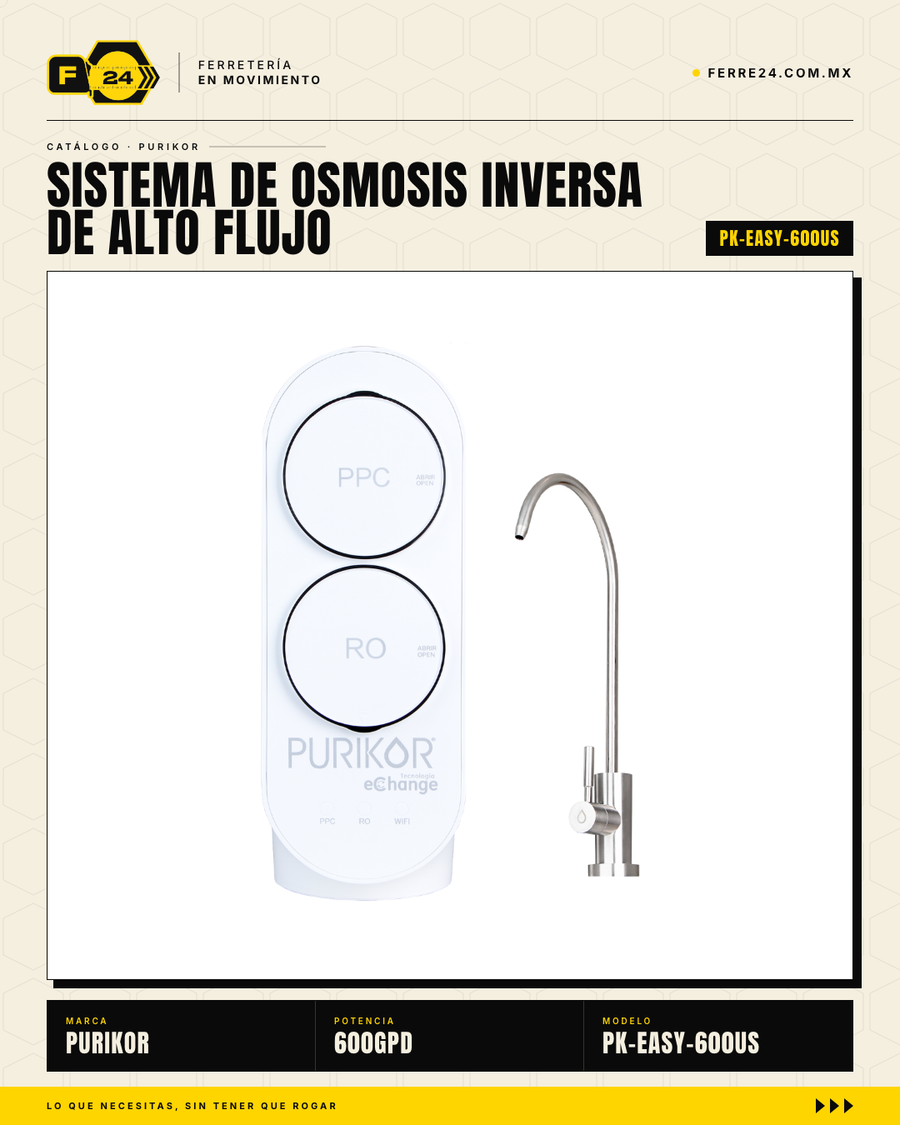 Sistema de Ósmosis Inversa Sin Tanque 600 GPD — PURIKOR PK-EASY-600US · sec_001