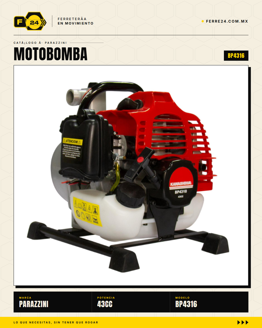 Motobomba Kawashima BP4316 — ángulo alternativo
