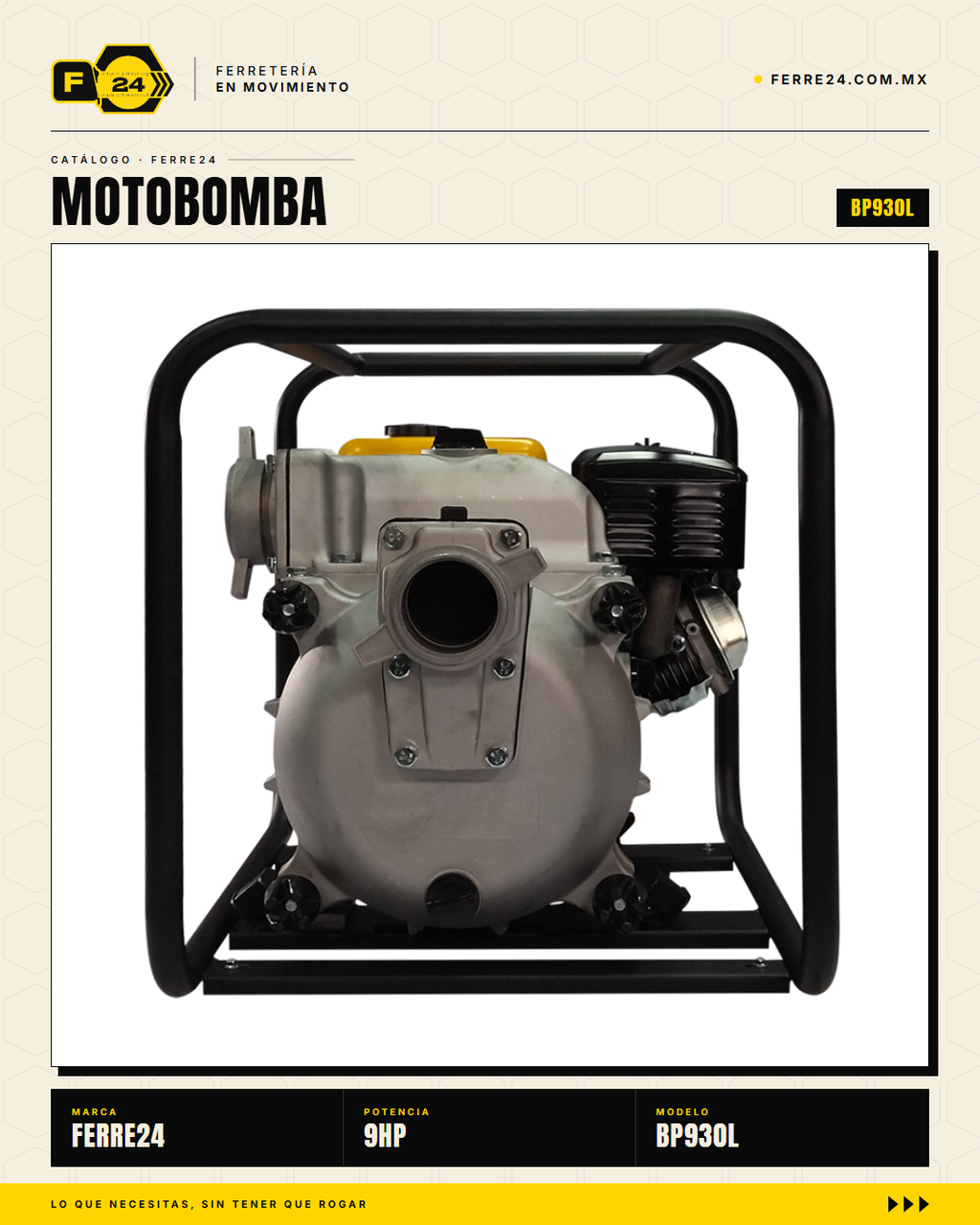 Motobomba para Lodos 9 HP — 3", Autocebante · sec_001