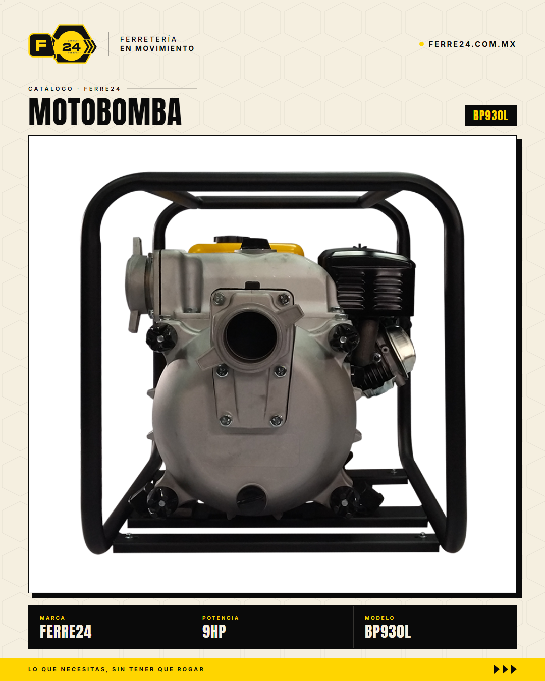 Motobomba para Lodos 9 HP — 3", Autocebante · sec_001