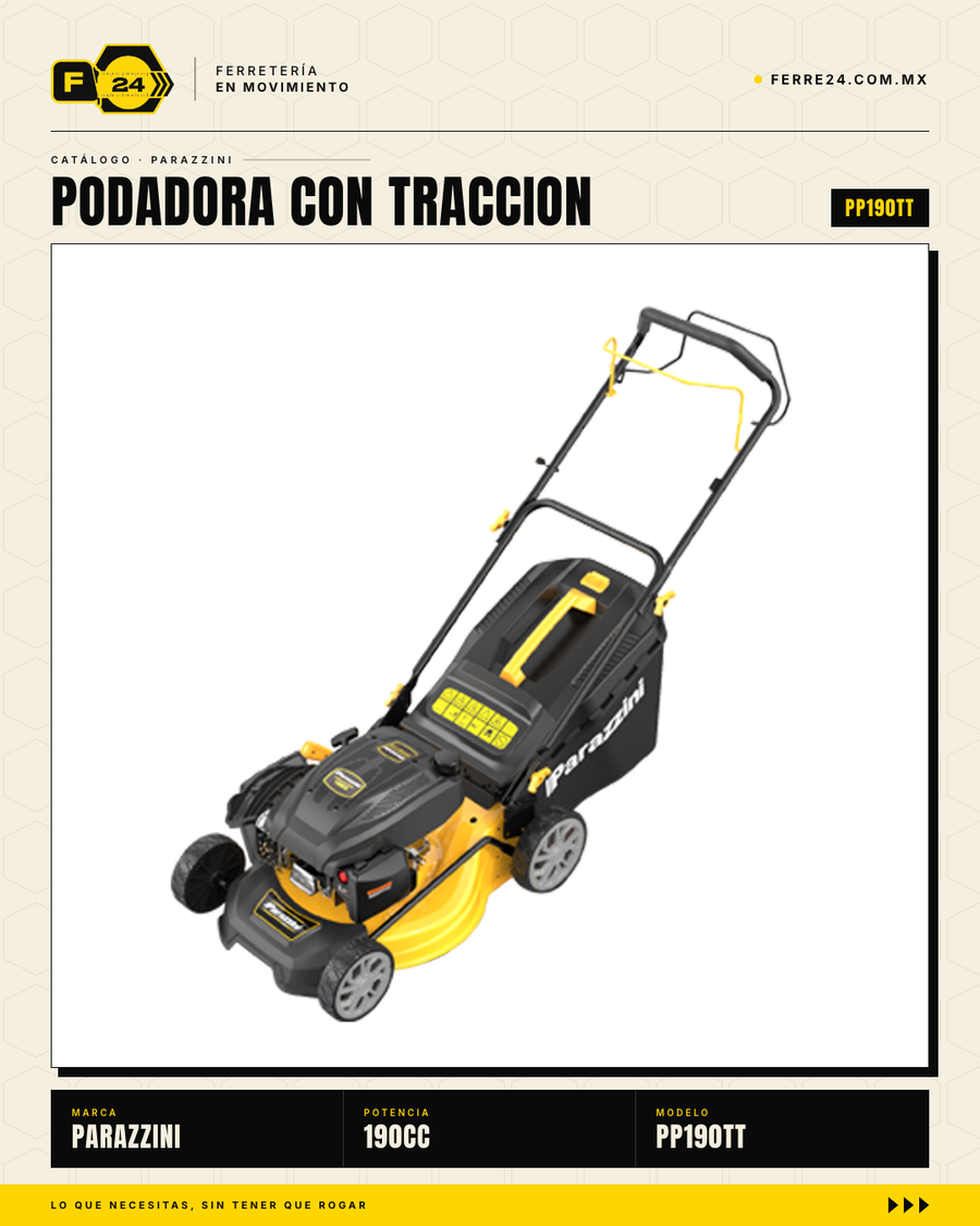 Podadora Autopropulsada 190cc — Corte 21" y Bolsa 65L · sec_001