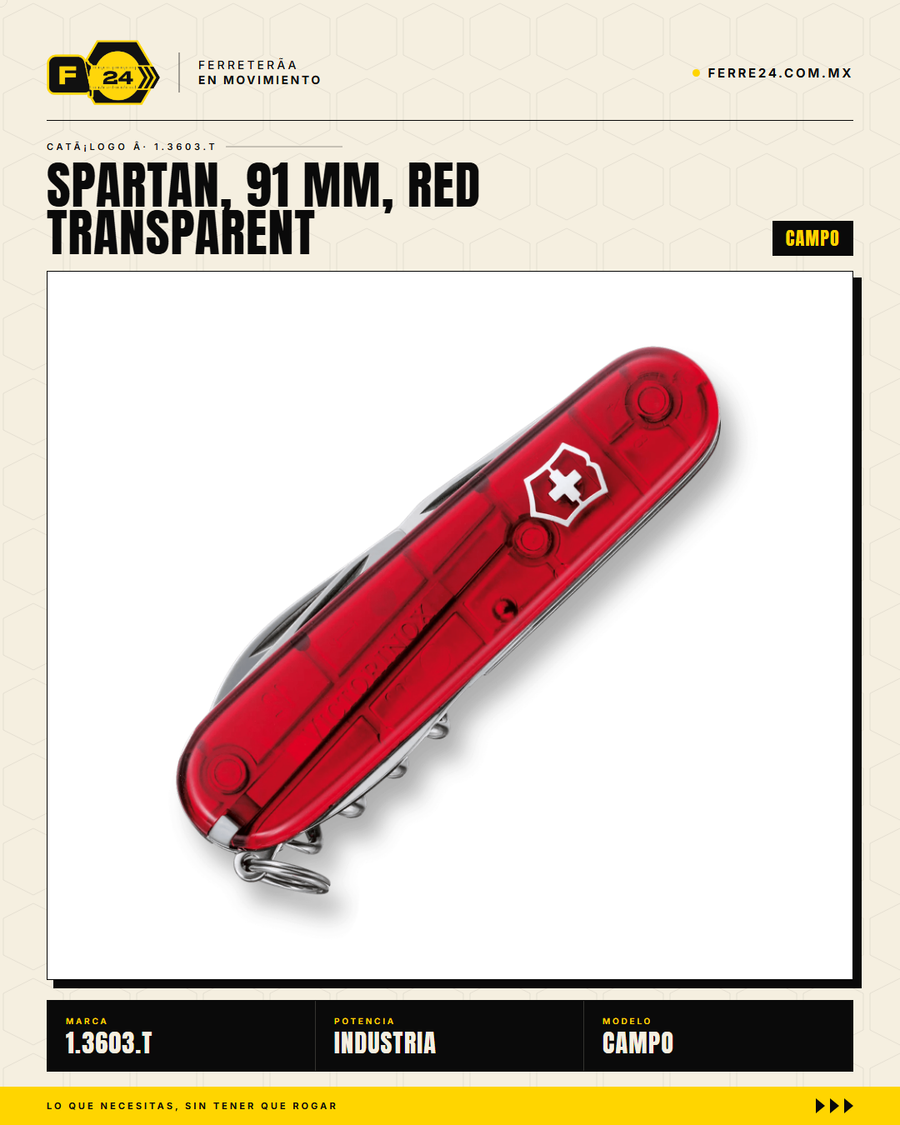 Victorinox Spartan 91mm Rojo Transparente — Navaja 16 Funciones — vista alternativa