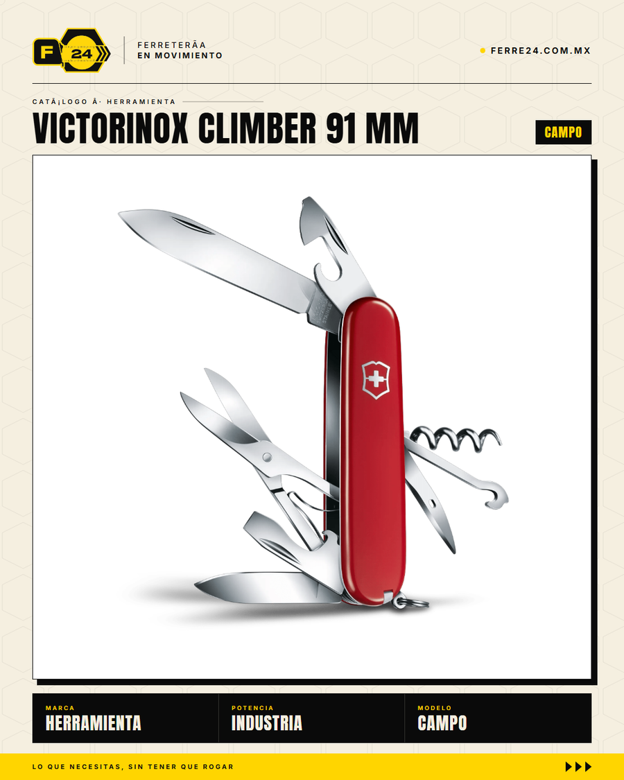 Victorinox Climber 91mm Rojo — Navaja 18 Funciones con Alicates — vista alternativa