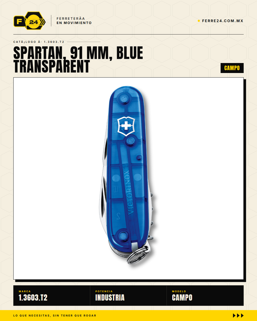 Victorinox Spartan 91mm Azul Transparente — Navaja 16 Funciones — vista alternativa