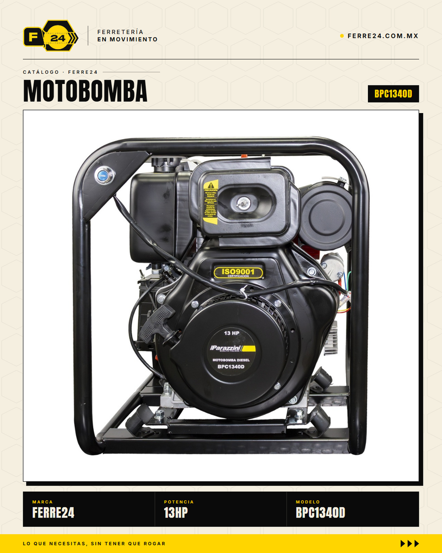 Motobomba Diésel Centrífuga 13 HP — 4", 2,010 L/min · sec_001