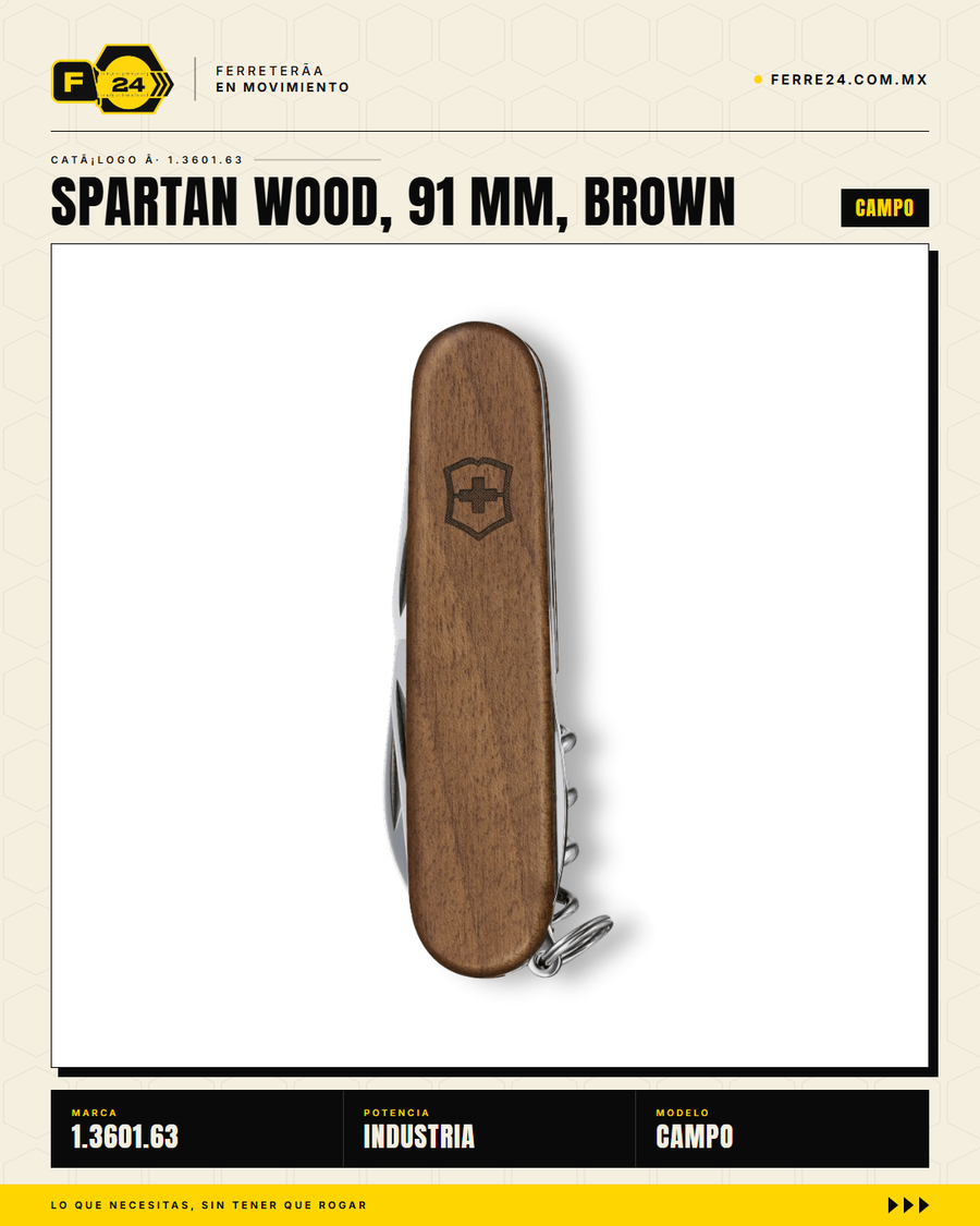Victorinox Spartan Wood 91mm Nogal — Navaja 16 Funciones Madera — vista alternativa