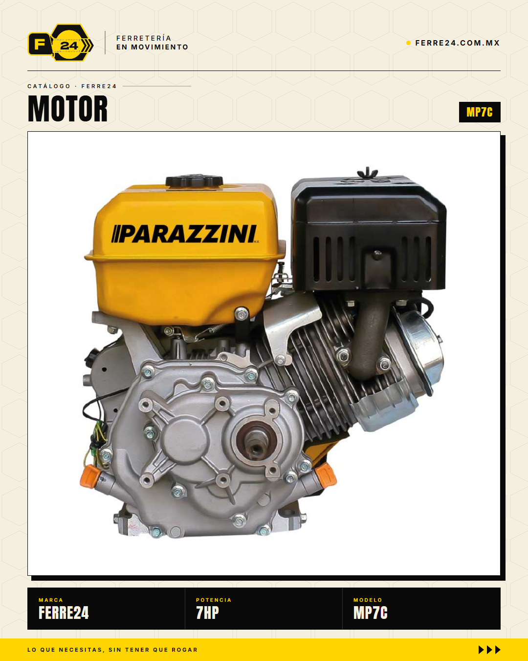 Motor 7 HP 4 Tiempos con Reductor — Cuñero 3/4 · sec_001