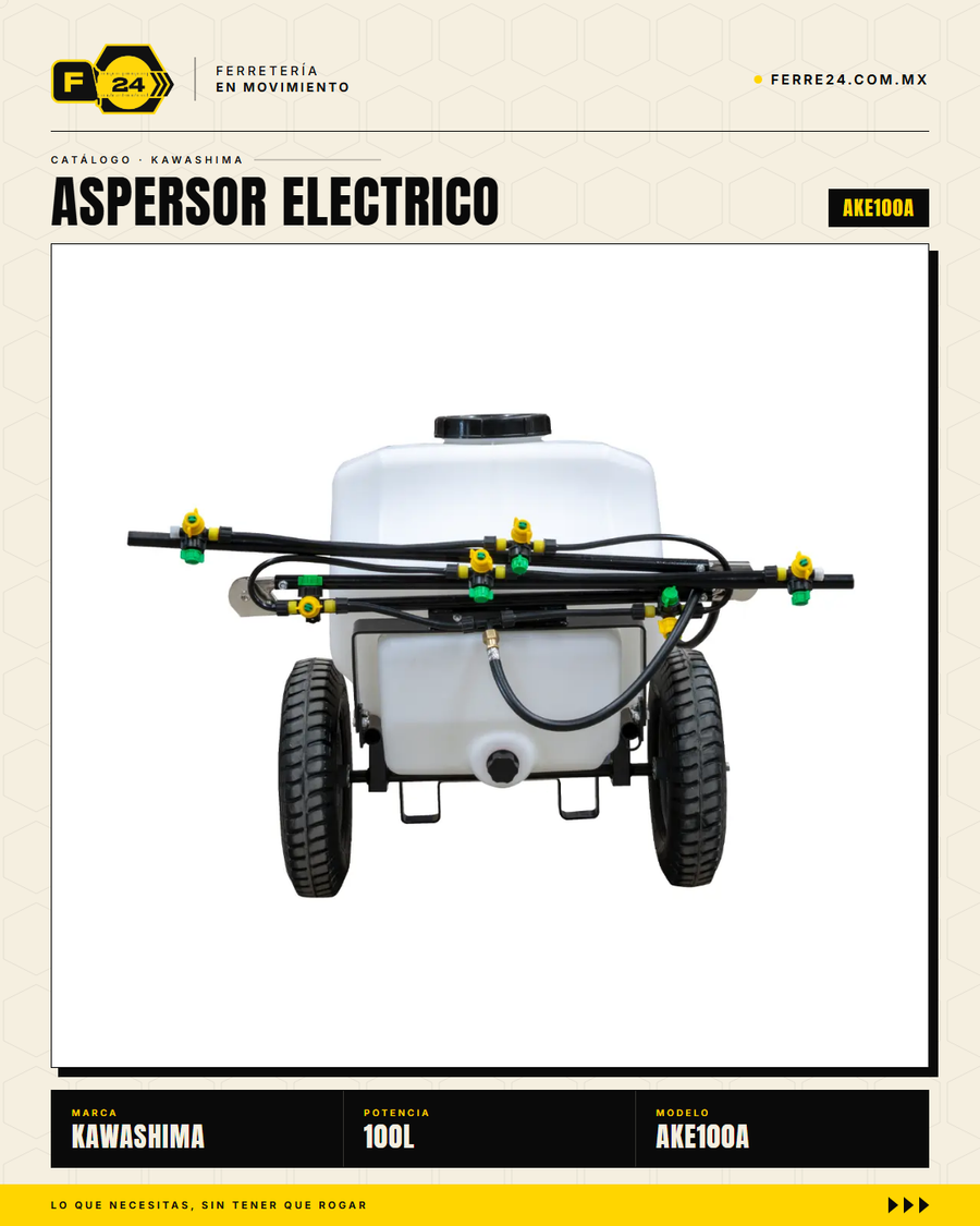 Aspersor Remolque Eléctrico Kawashima 100L — 80 PSI · sec_001
