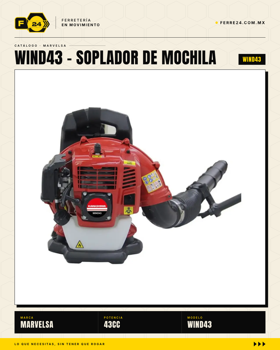 Soplador de Mochila Kawashima 43cc — Potencia Real, Respaldo Nacional · sec_001