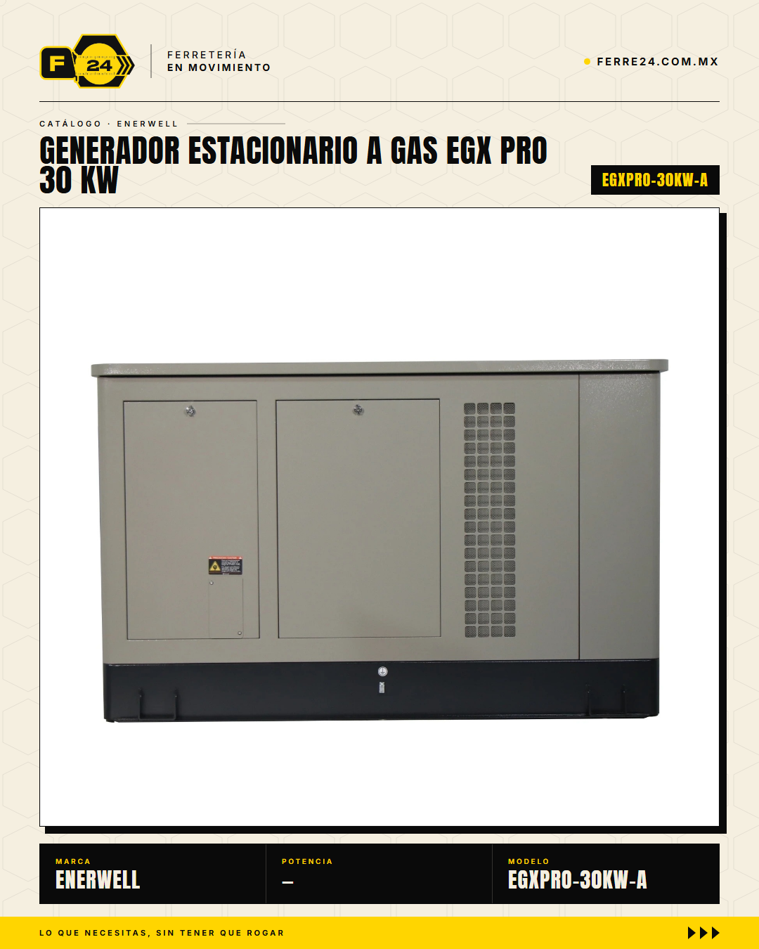 Generador Estacionario a Gas 30 kW — EGX PRO · sec_001