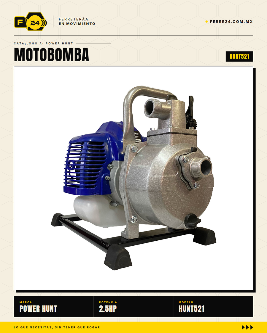 HUNT521 — motor 52cc 2T detalle