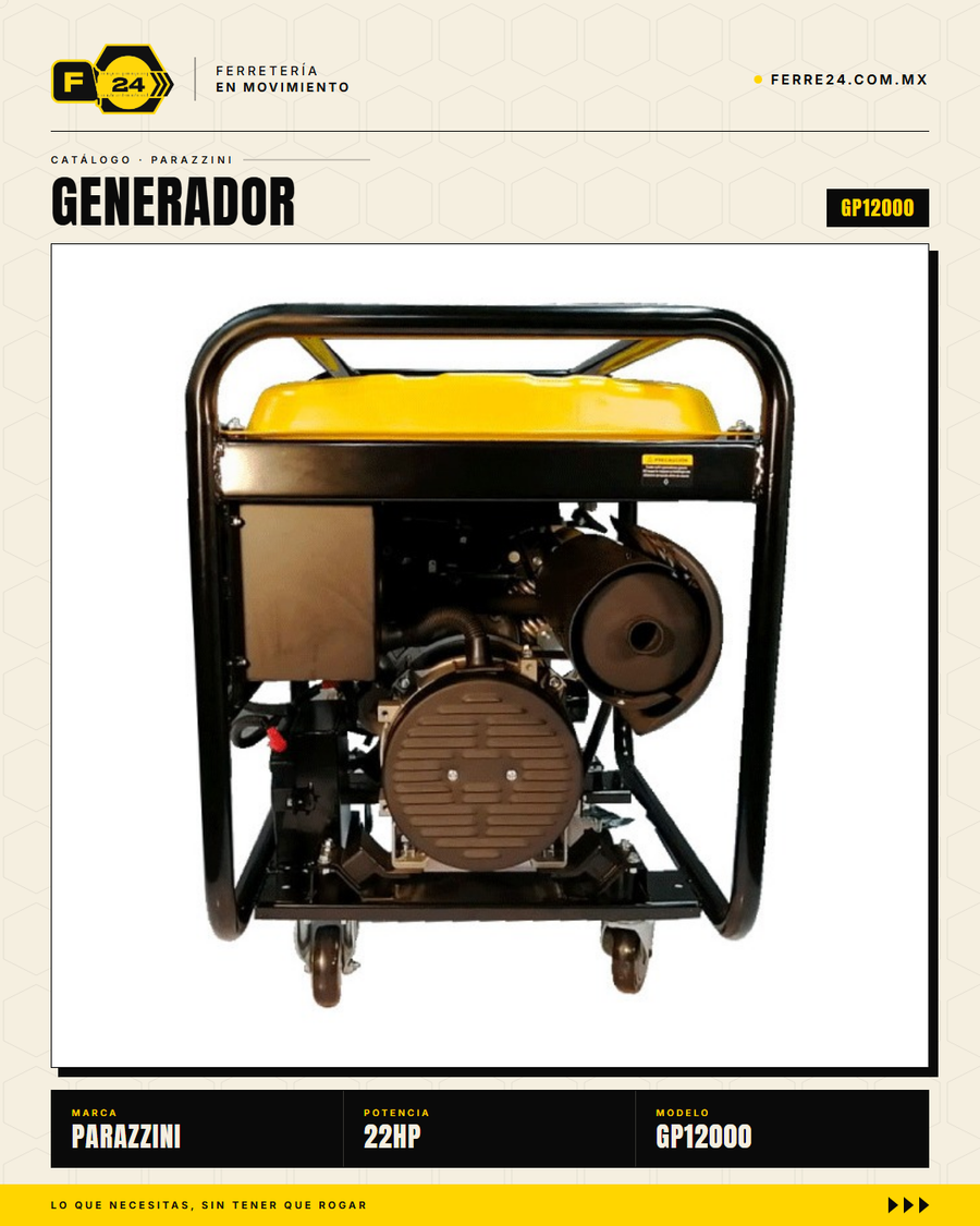 Generador Parazzini GP12000 — 12,000 W y Arranque Eléctrico · sec_001