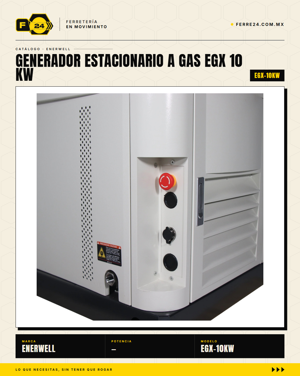 Generador Estacionario a Gas 10 kW — EGX · sec_001