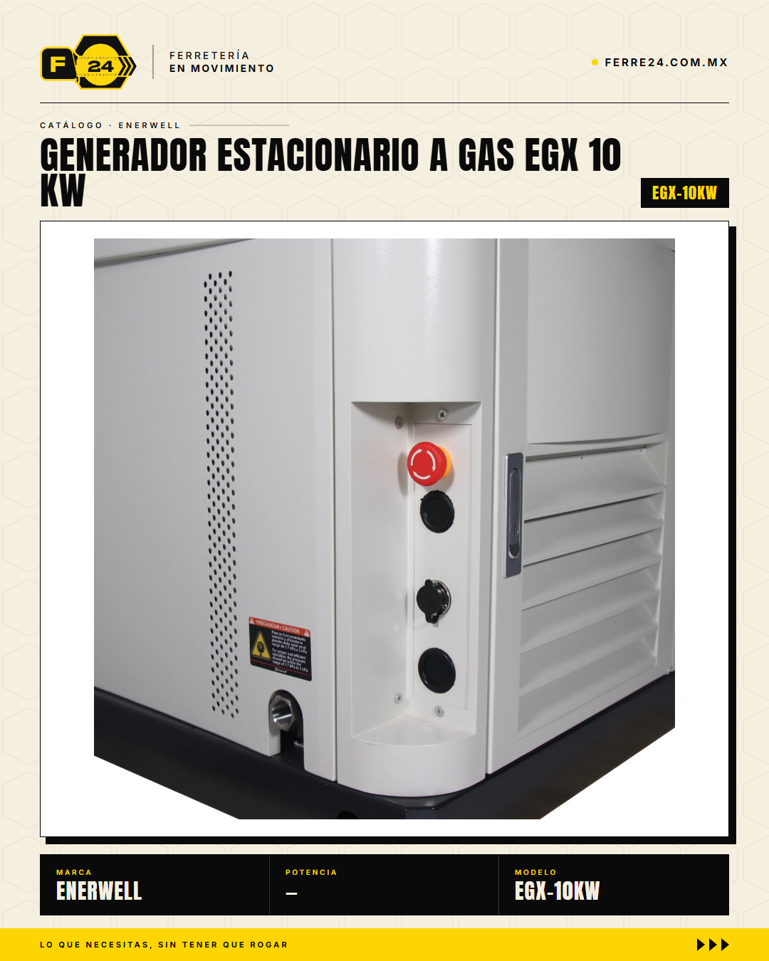 Generador Estacionario a Gas 10 kW — EGX · sec_001