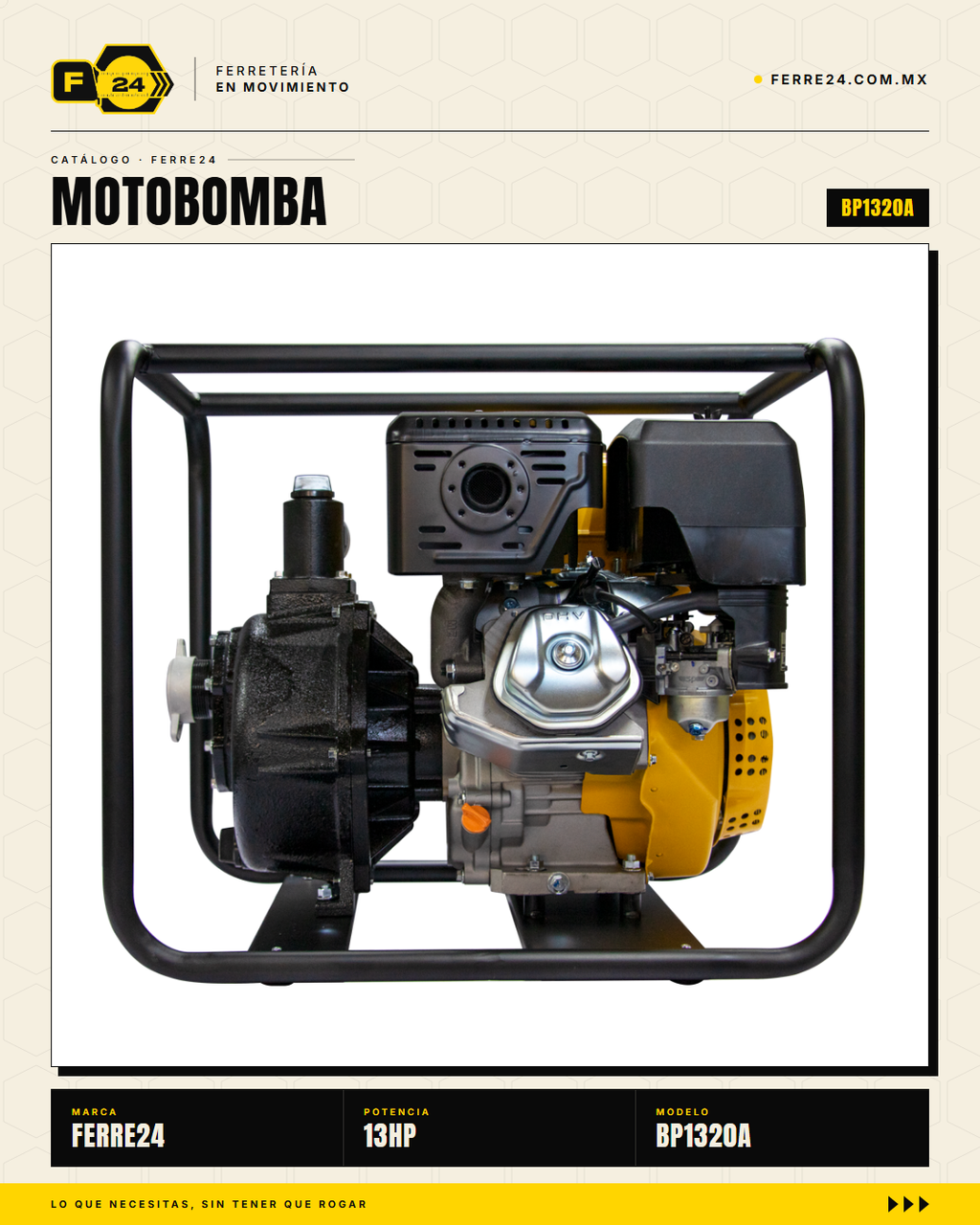 Motobomba Alta Presión 13 HP — 2", 85 m de Altura · sec_001