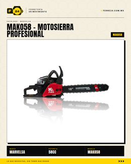 Motosierra Kawashima Pro 58 cc — Kit completo, lista para trabajar