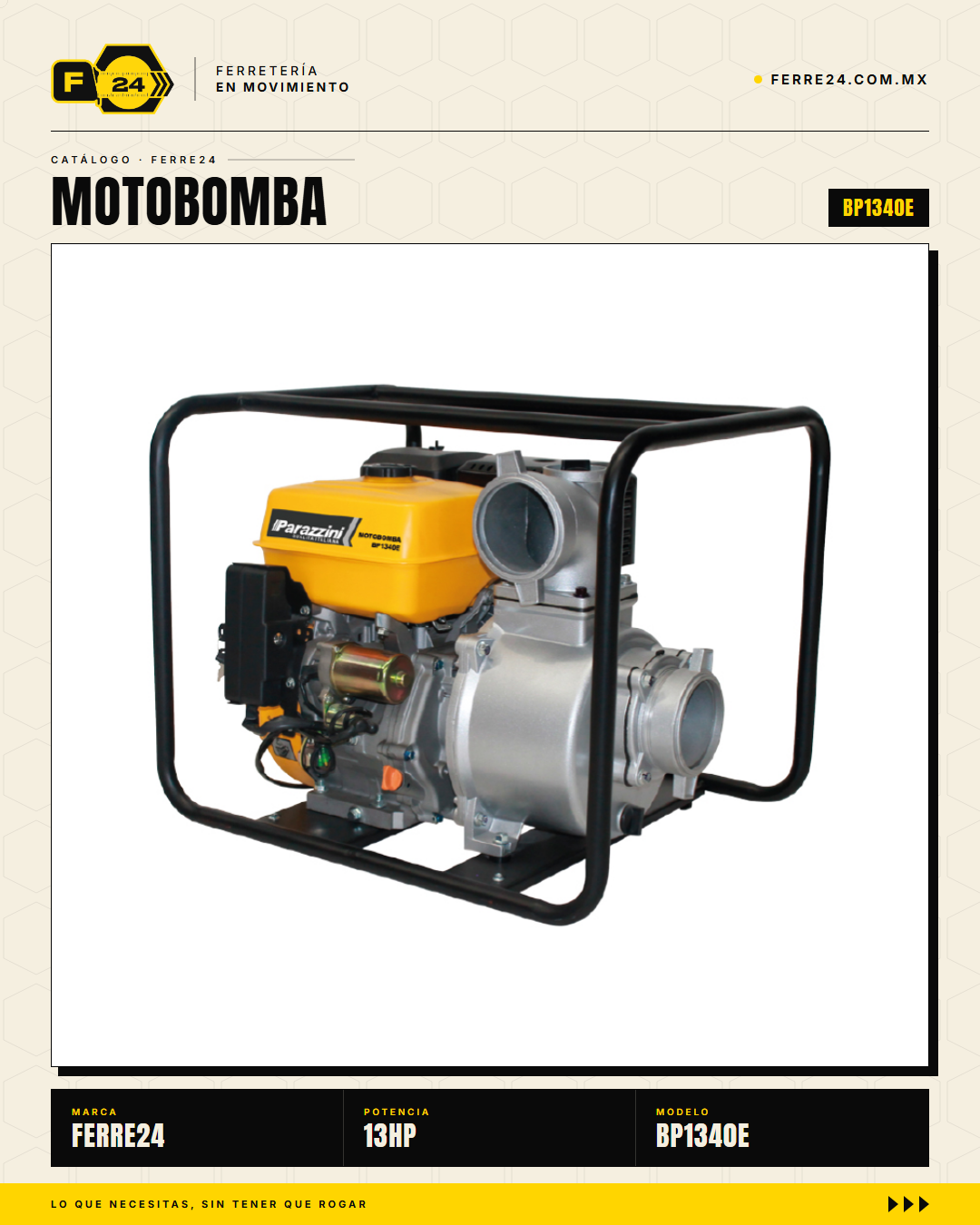 Motobomba Autocebante 13 HP 4" — Arranque Eléctrico · sec_001