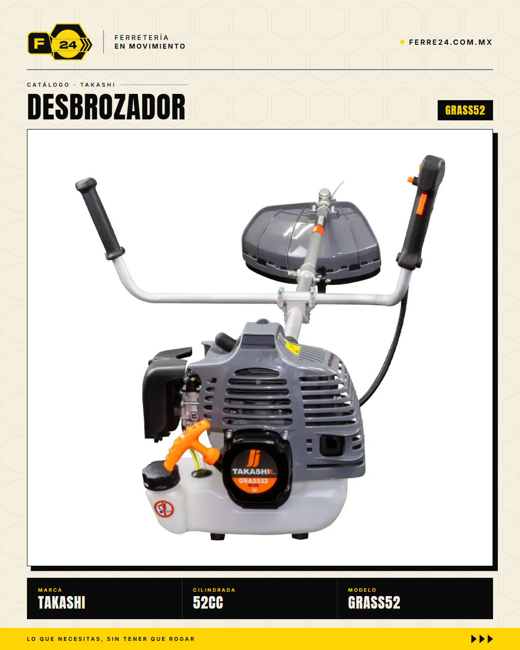 Desbrozadora Takashi GRASS52 52 cc — Guarda Ancha, Kit Completo · sec_001