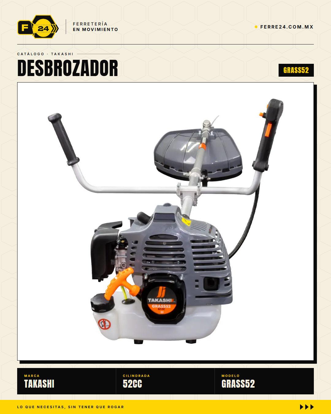 Desbrozadora Takashi GRASS52 52 cc — Guarda Ancha, Kit Completo · sec_001