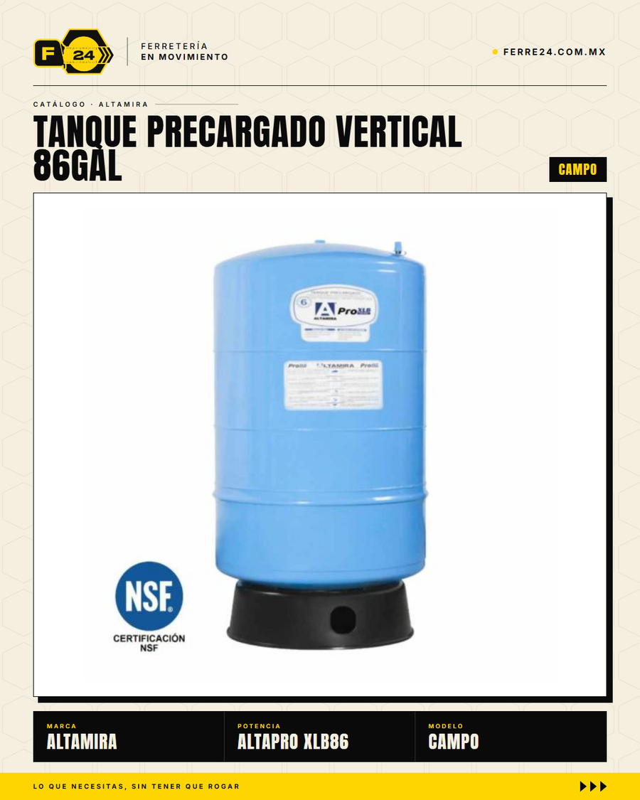 Tanque Precargado ALTAMIRA 86 Gal — Garantía 6 Años, Codo Inox 304 Incluido · sec_001_altamira_cache1