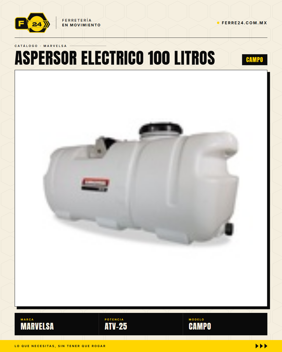 Kawashima ATV-25 — Aspersor Eléctrico 100 Litros. Sin ruido. Sin humo. Sin esfuerzo. · sec_001