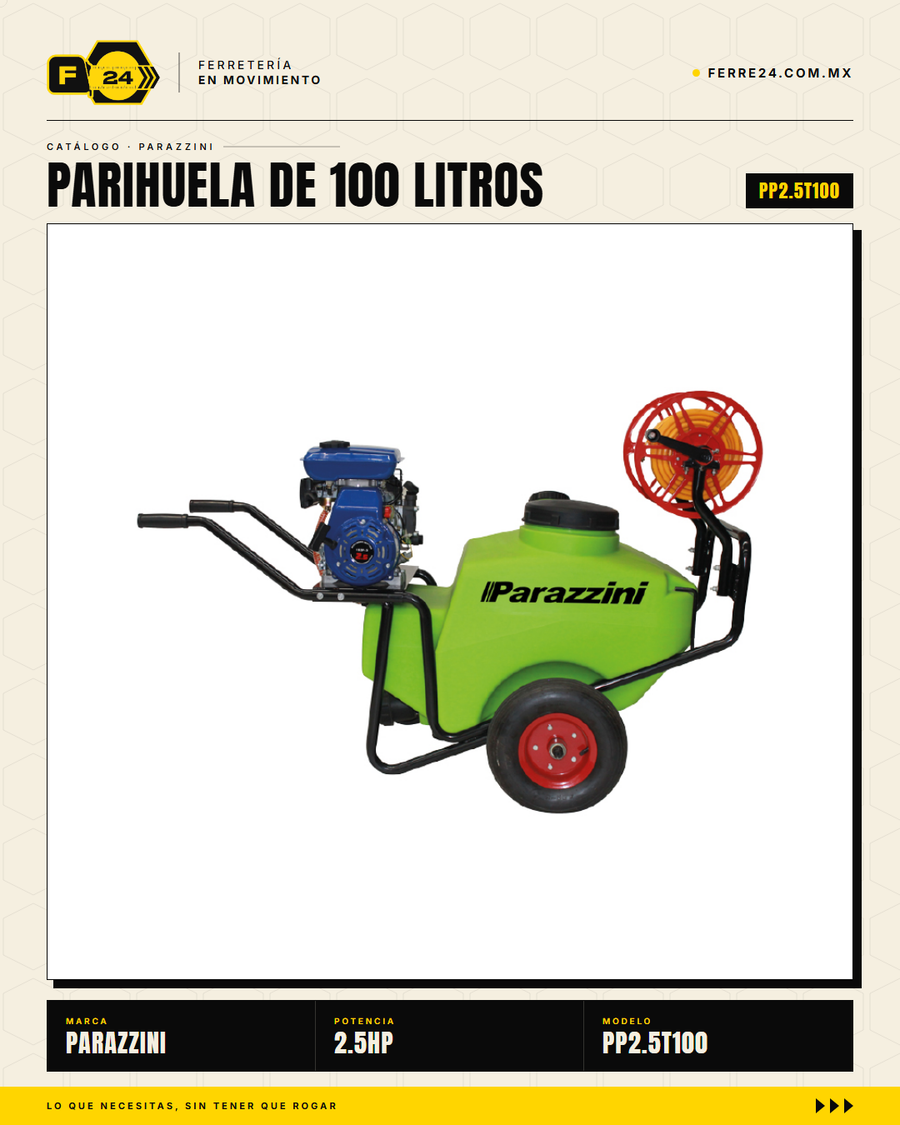 Parihuela Parazzini 100 litros 2.5 HP — Limpieza de alta presión donde no hay agua · sec_001