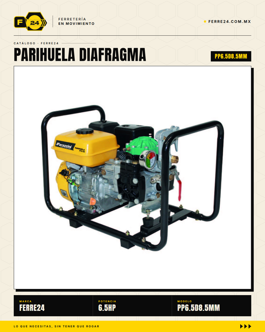 Parihuela de Diafragma 6.5 HP — 40 bar, Carrete y Pistola · sec_001