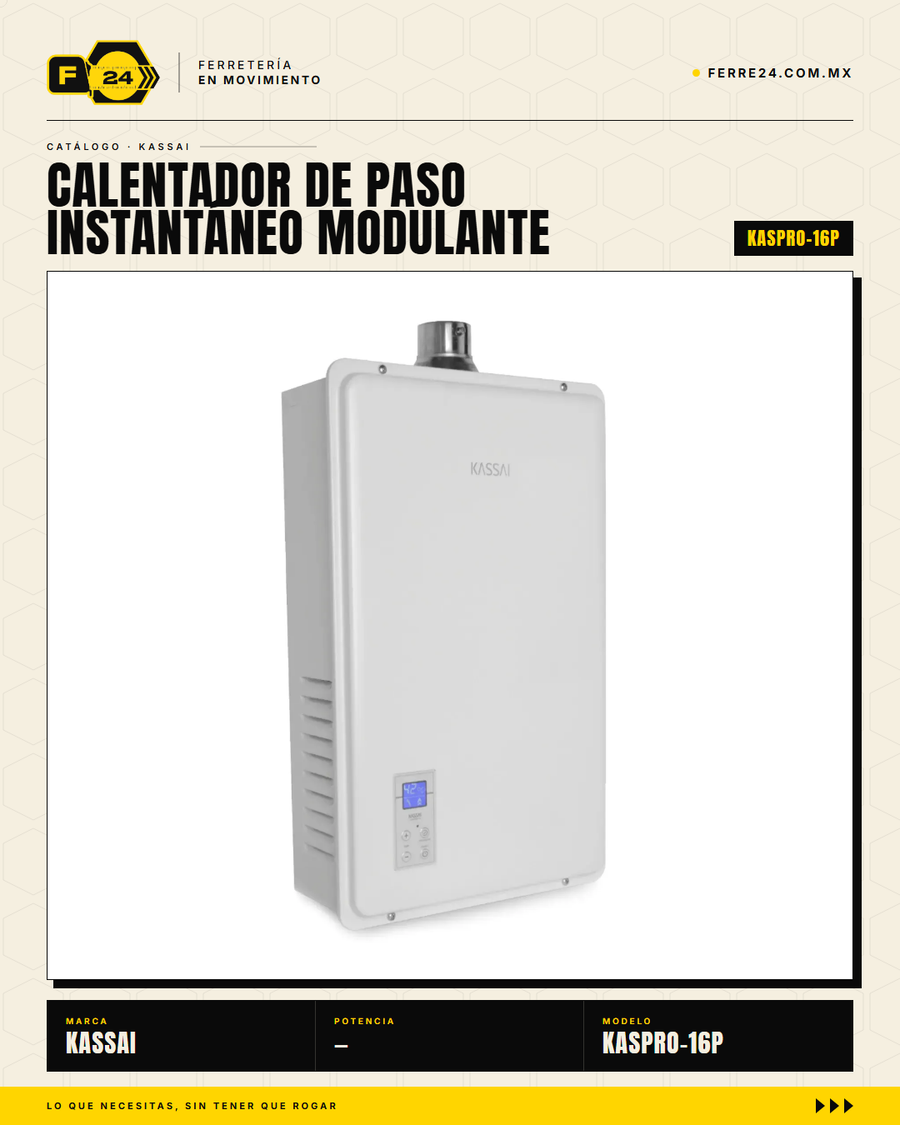 Calentador de Paso Instantáneo Modulante KASSAI KASPRO-16P — 16 L · sec_001