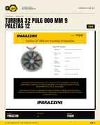 Turbina de Aspersión Parazzini TFQS8 — 32" / 800 mm, Acero Inoxidable · sec_001