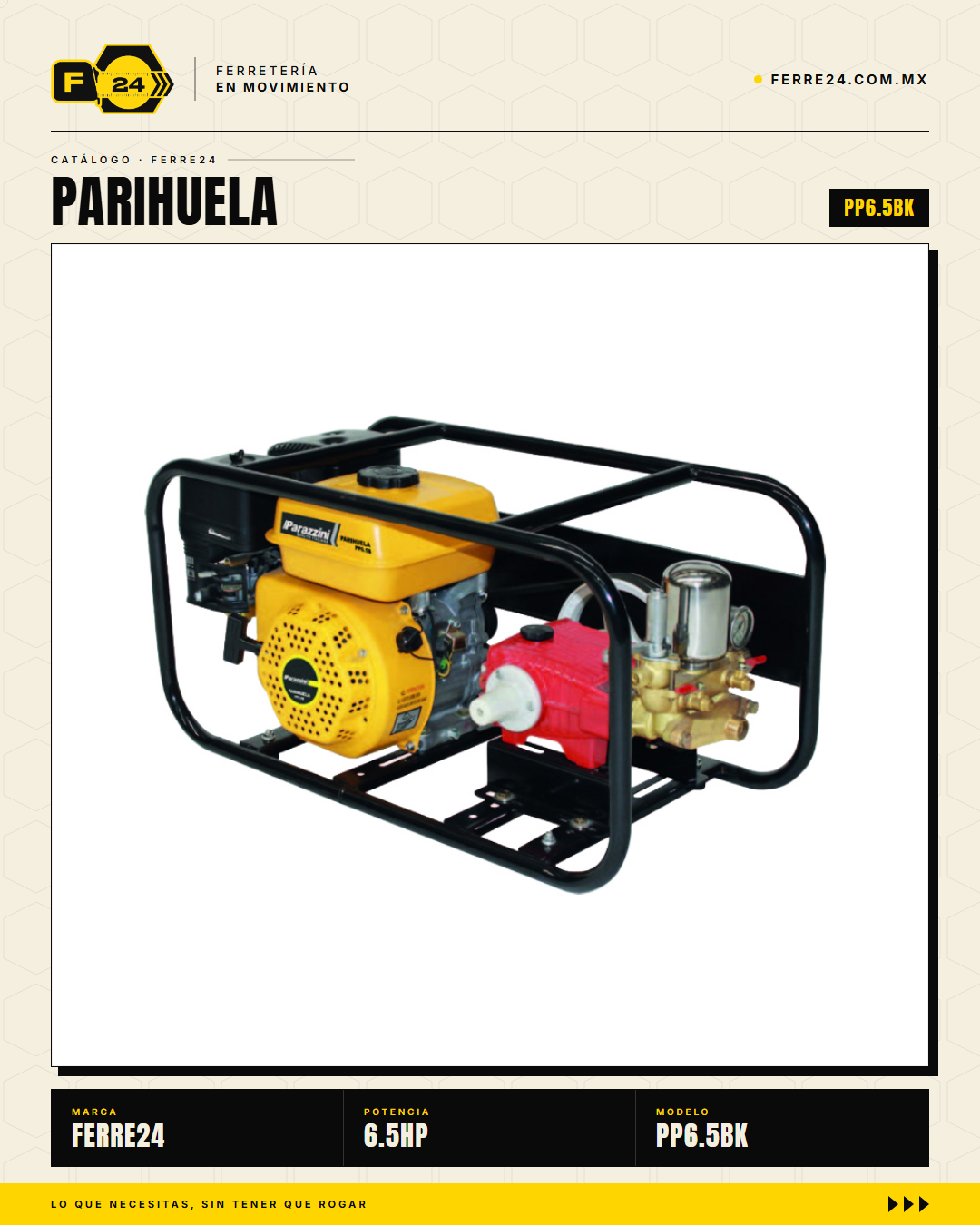 Parihuela 6.5 HP Bronce y Cerámica — Kit Completo · sec_001