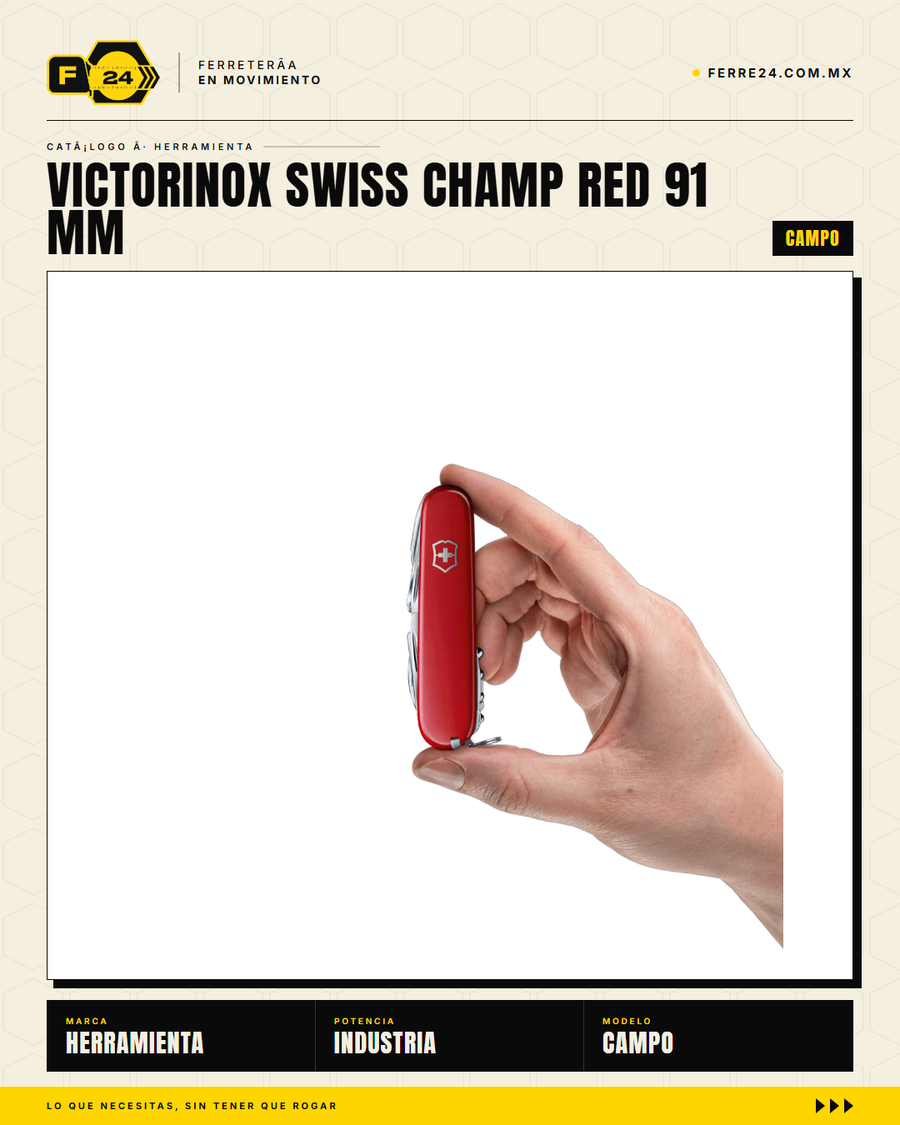 Victorinox Swiss Champ 91mm Rojo — Navaja Multiusos 33 Funciones — vista 001