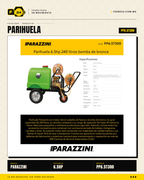 Parihuela Motorizada Parazzini 6.5HP — 240 Litros, Bomba de Bronce · sec_001