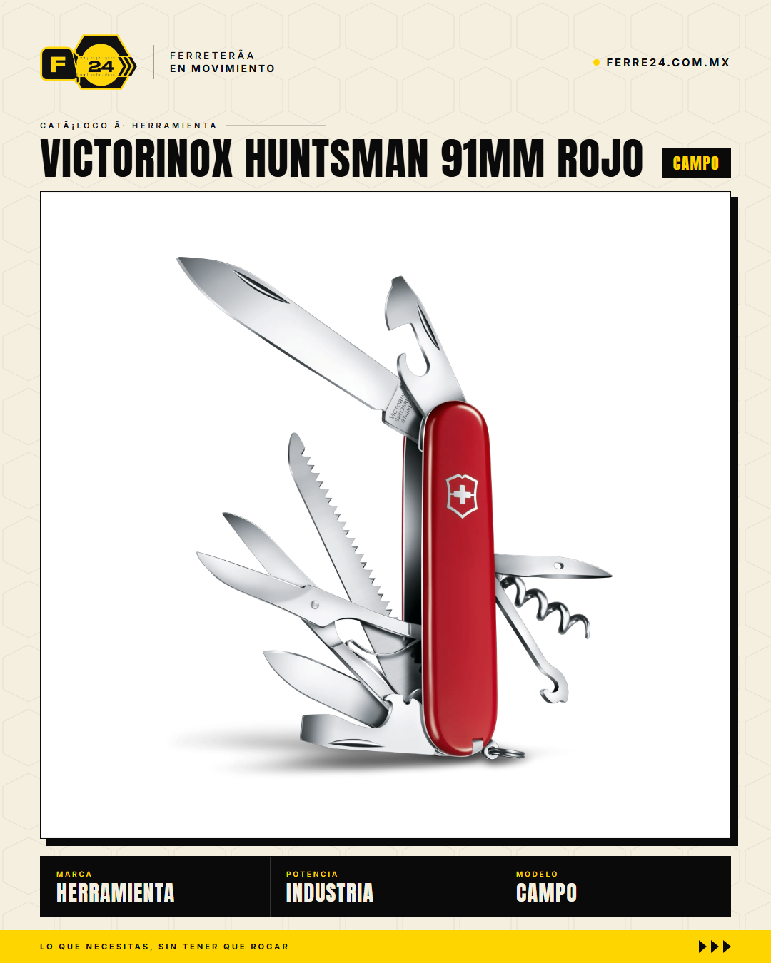 Victorinox Huntsman 91mm Rojo — 15 Funciones con Sierra — vista alternativa